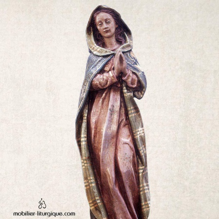 Statue de la Vierge Immaculée en bois sculpté et feuille d'or