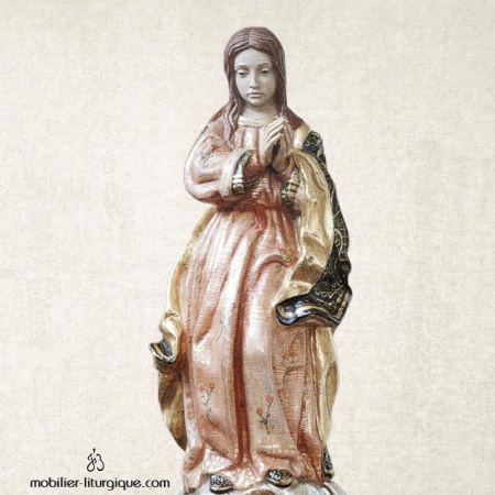 Statue de la Vierge Immaculée bois et feuille d'or