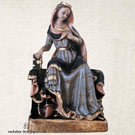 Statue de la Vierge Marie en bois sculpté